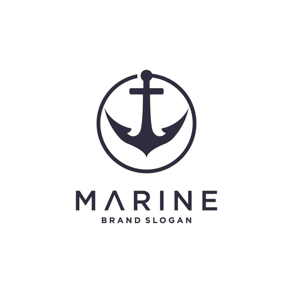 Marine logo design vector with modern unique style