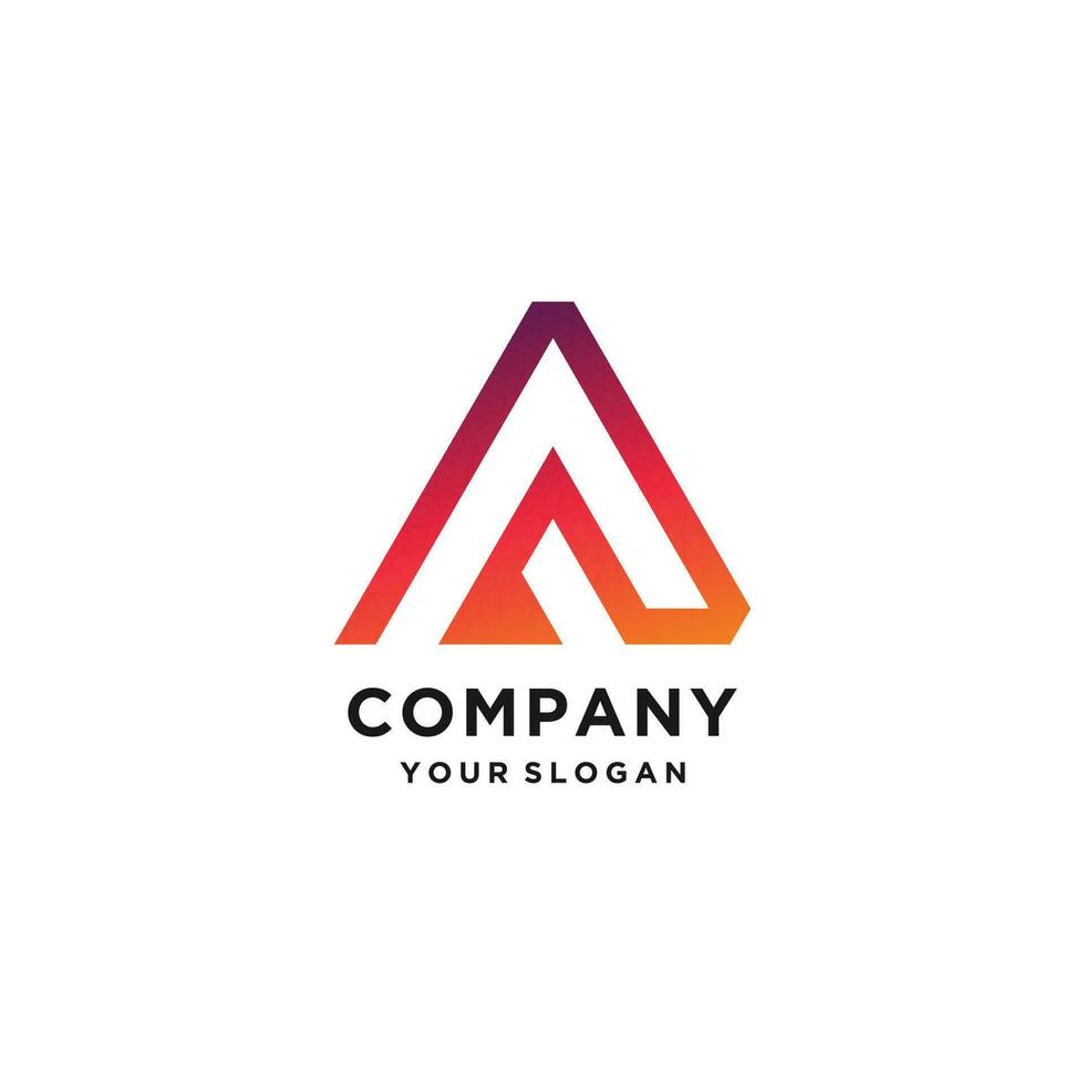 logo template with gradient modern line art concept letter 24104286