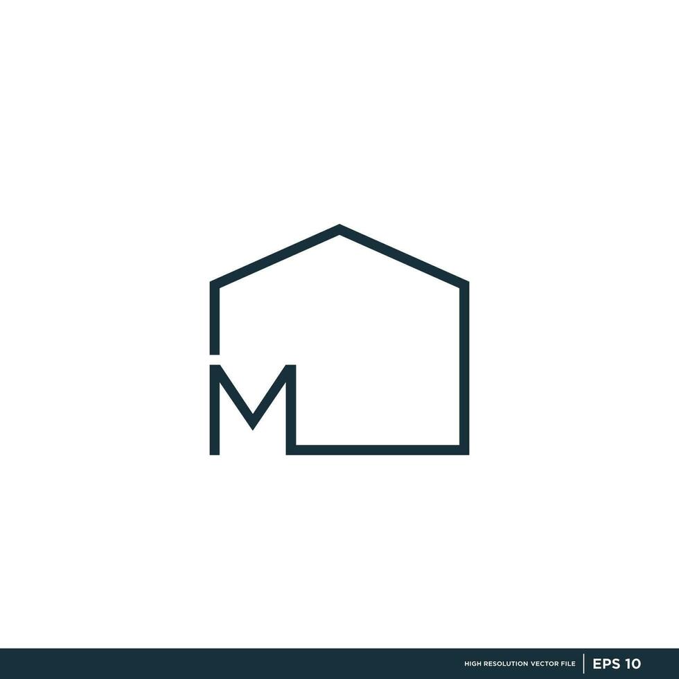 NM letter vector logo with a unique, clean and elegant shape