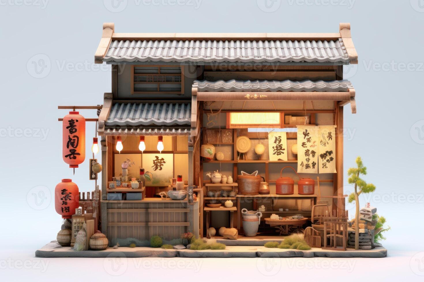 Parallel shooting front shop that handles Japanese traditional style background photo