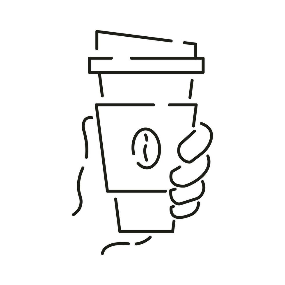 Cup of coffee line icon. Vector illustration Black coffee and energy in