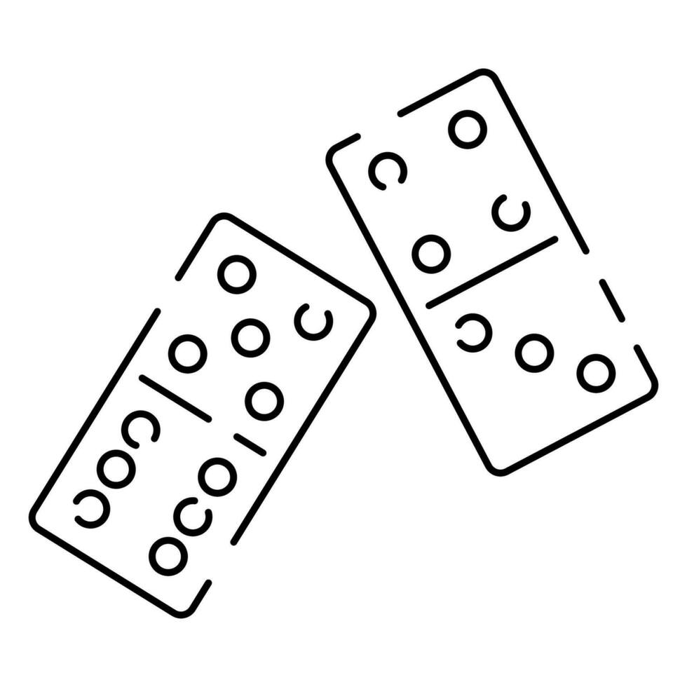 Line icon Board Game or table game Element fun and activity Vector Illustration Dominoes.