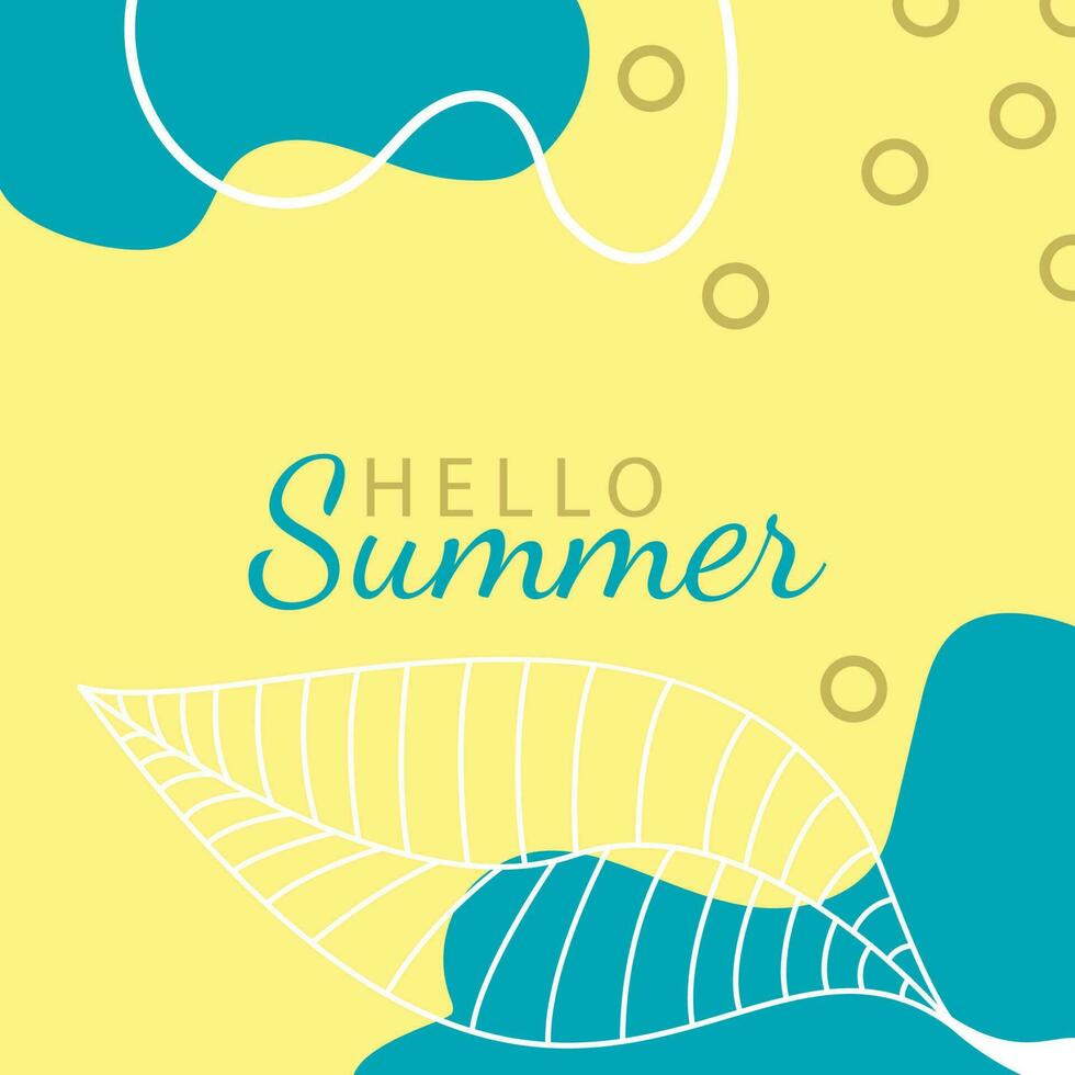Summer backgrounds with tropical palm leaves. Texture in blue, purple, pink and yellow. Jungle and beach theme. Editable vector template.