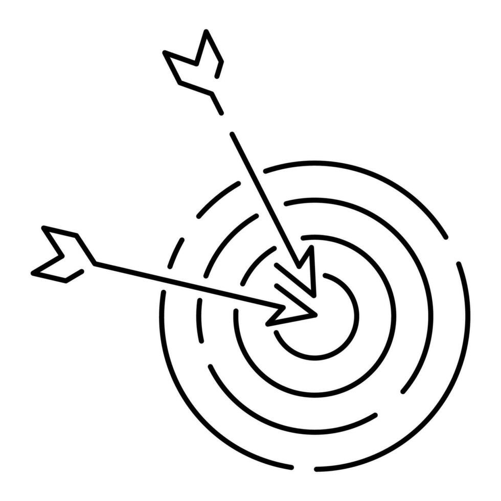 Line icon Board Game or table game Element fun and activity Vector Illustration dart.