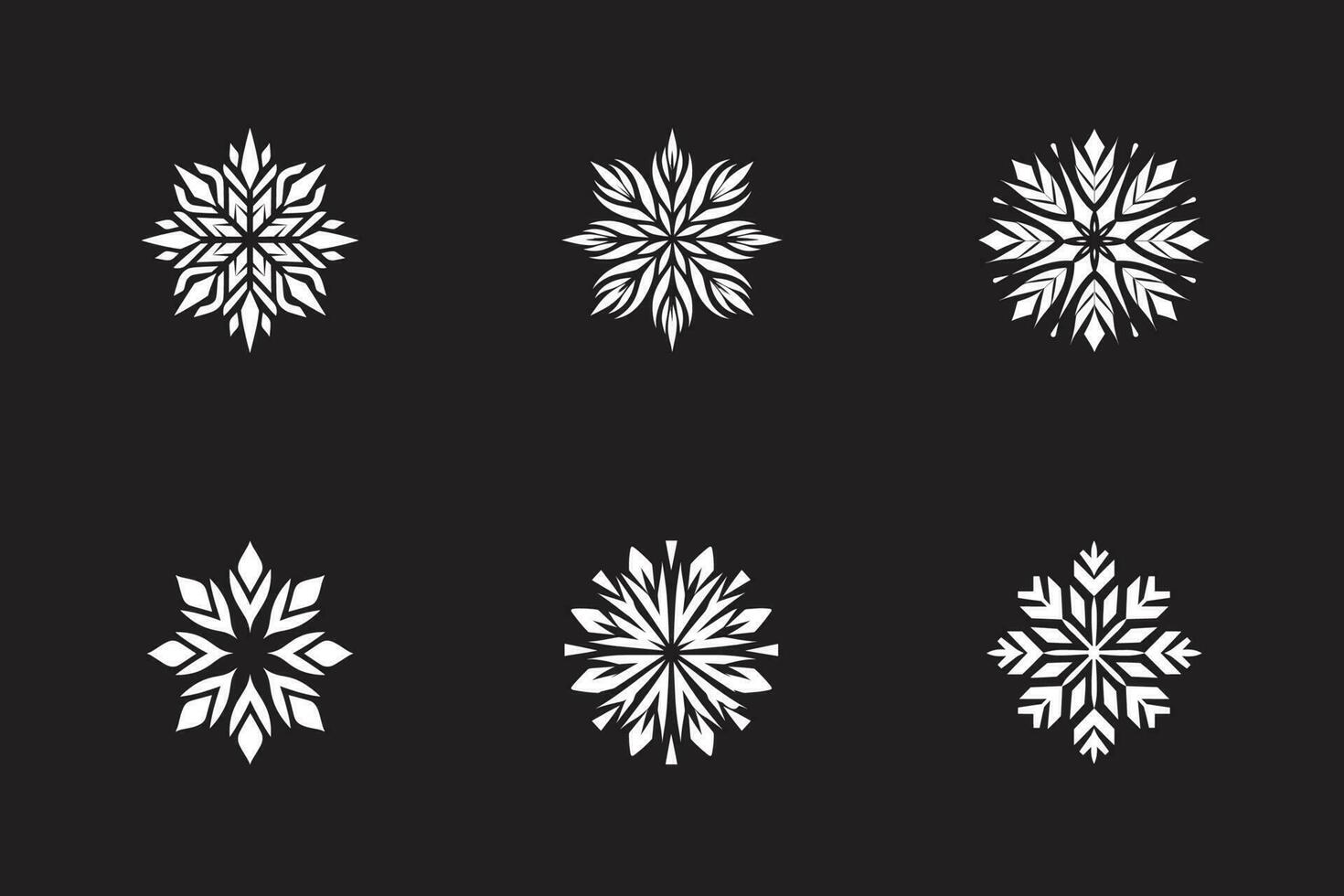 alegre Navidad copos de nieve en blanco vector