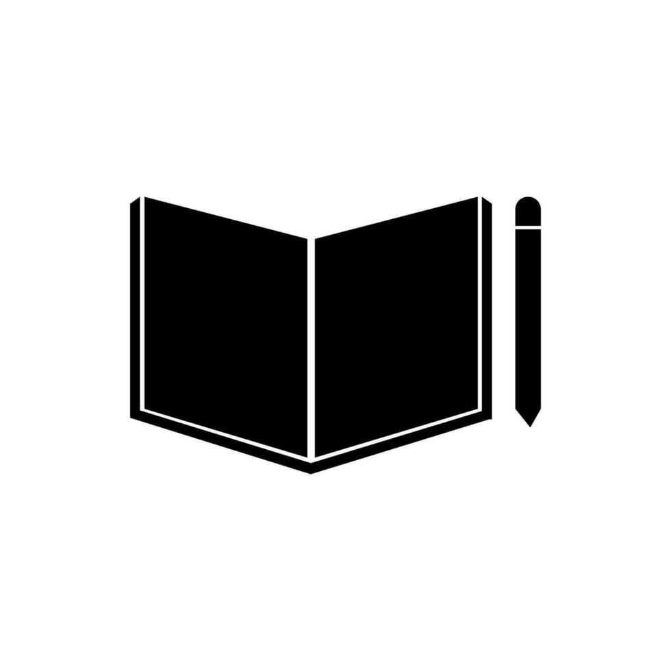 Book and pencil icon template on white background. vector