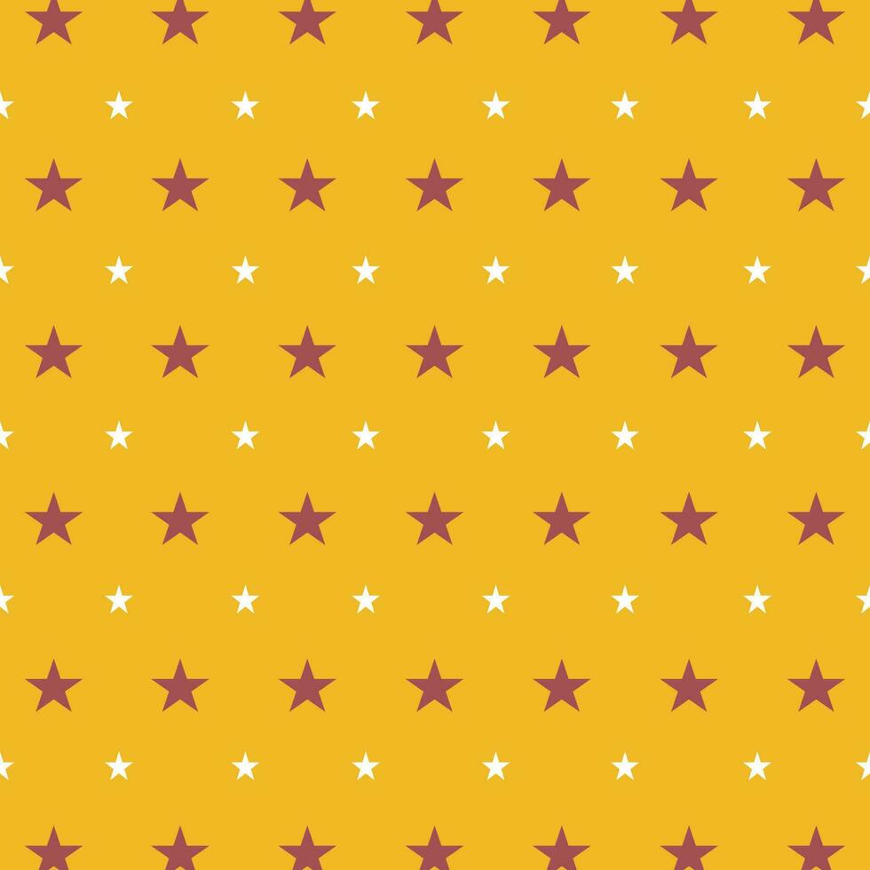 Seamless pattern of stars on yellow background. vector