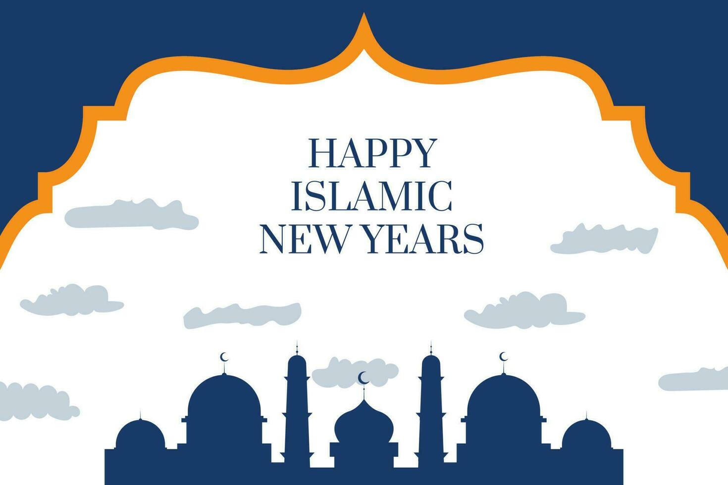 Happy Islamic New Hijri Year Illustration. Graphic design for the decoration of gift certificates, banners, and flyers. vector