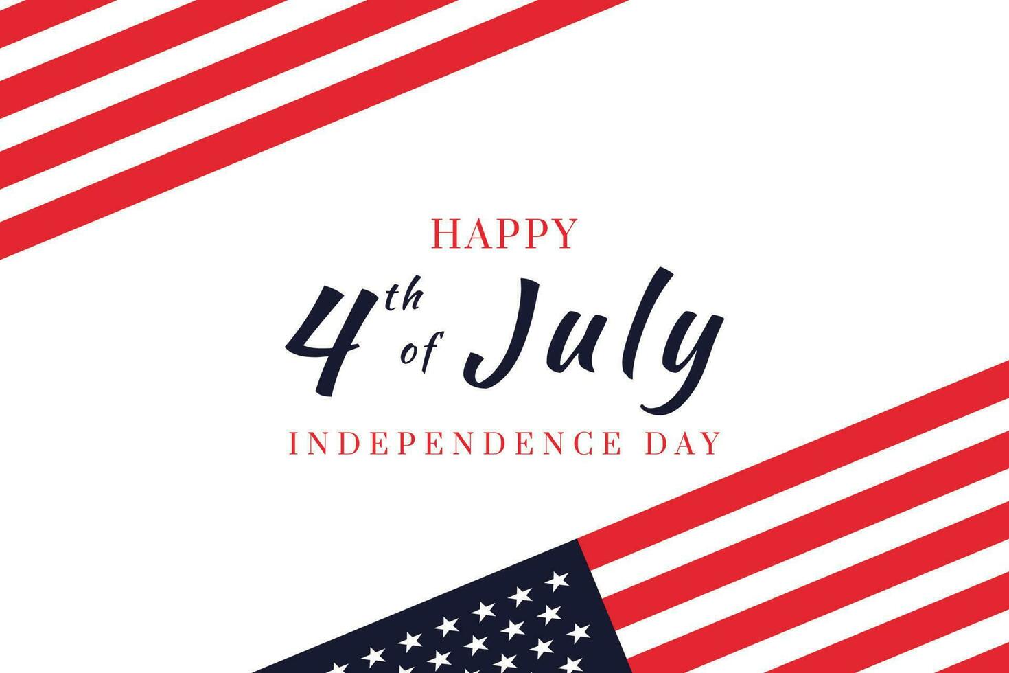 4th of July Background. USA Independence Day Background with United States flag and Lettering text happy Independence day. vector