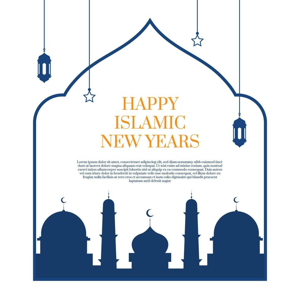 Happy Islamic New Hijri Year Illustration. Graphic design for the decoration of gift certificates, banners, and flyers. vector