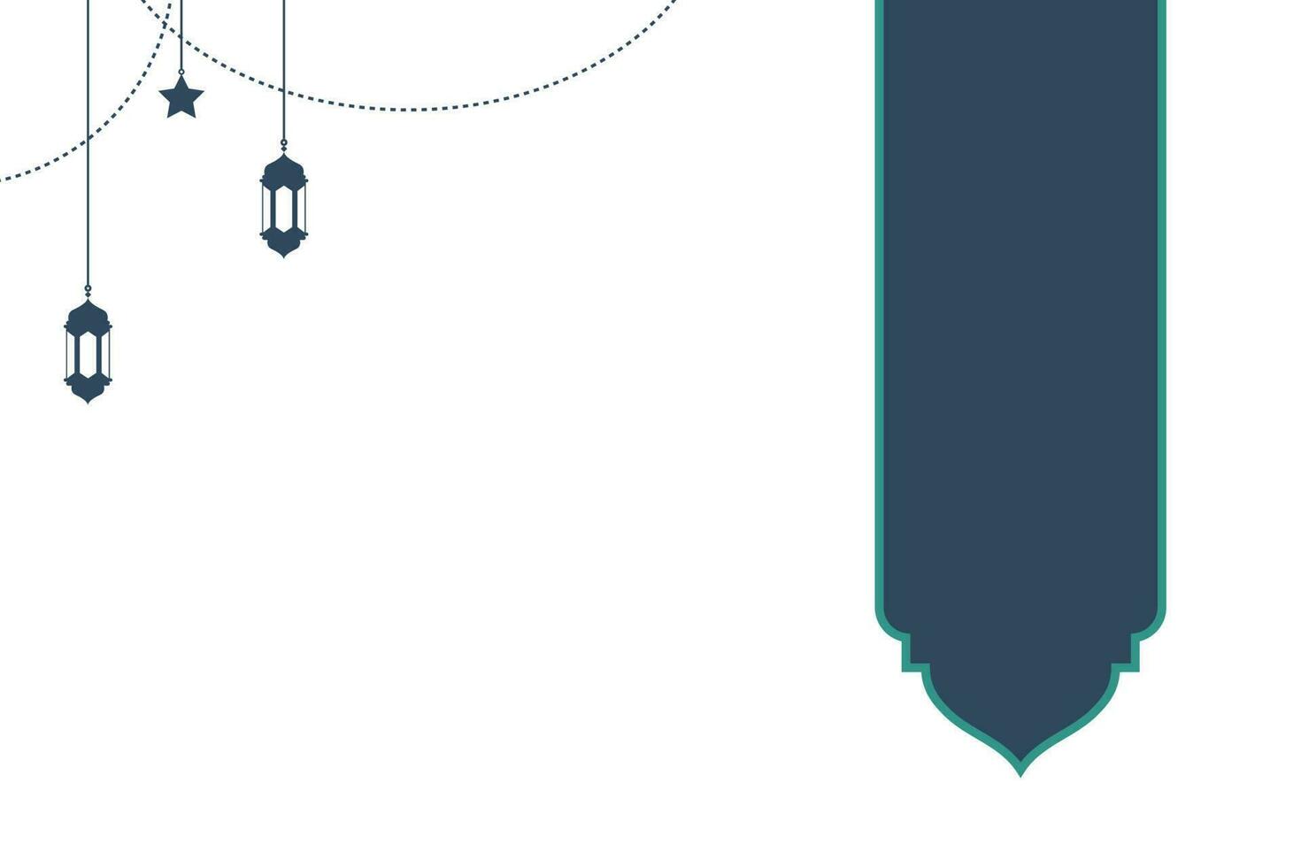 flat Islamic background with text space area. lantern, star, and Decorative Ornament for wallpaper design, Poster, and media banner. vector