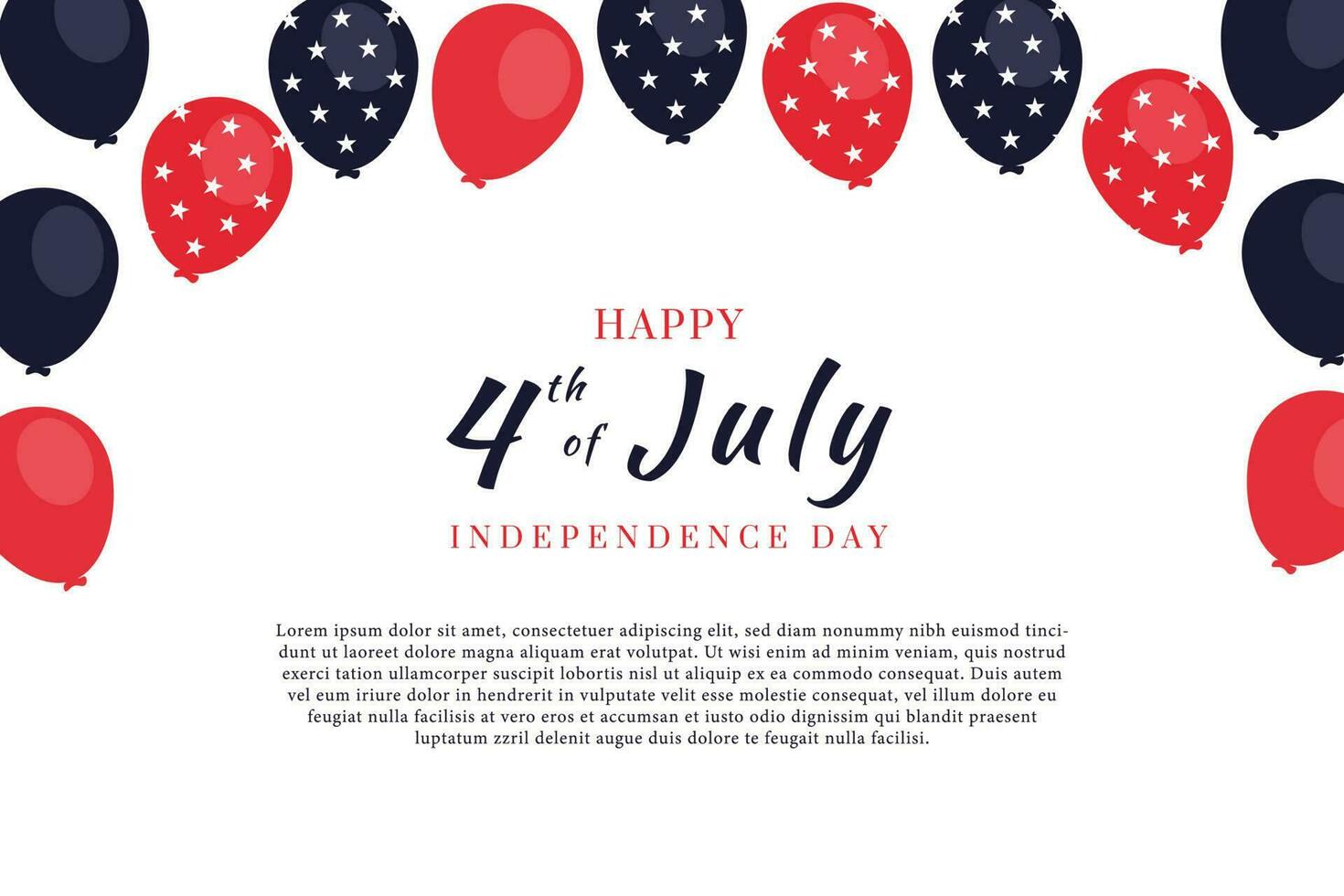 4th of July Background. USA Independence Day Background with United States flag and Lettering text happy Independence day. vector