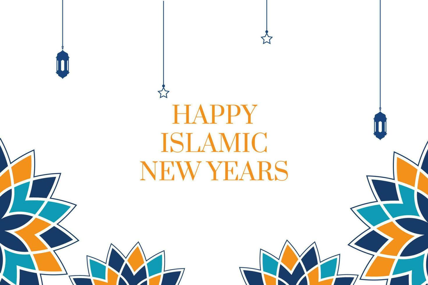 Happy Islamic New Hijri Year Illustration. Graphic design for the decoration of gift certificates, banners, and flyers. vector