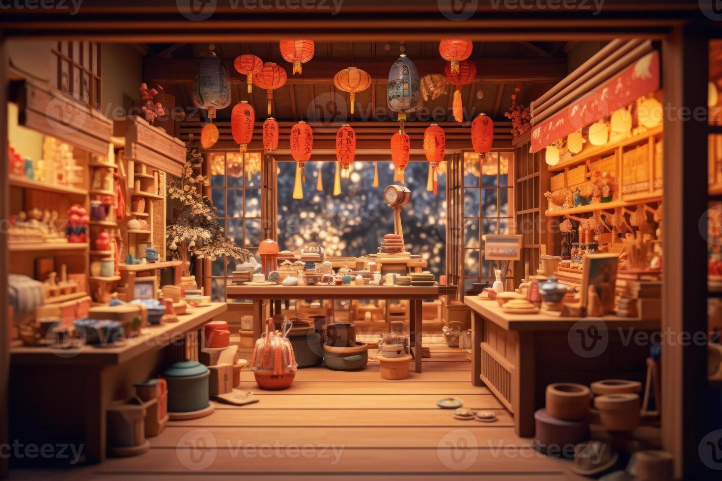 Parallel shooting front shop that handles Japanese traditional style background photo
