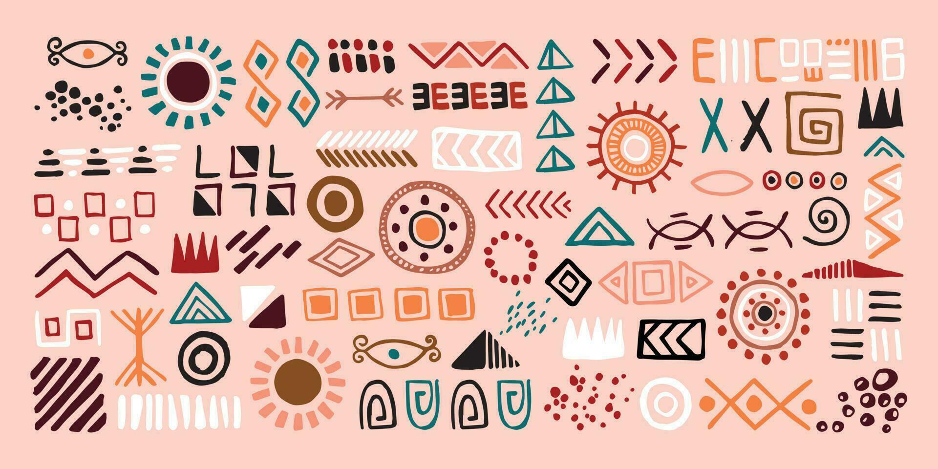 Big bundle of ethnic symbol illustration vector