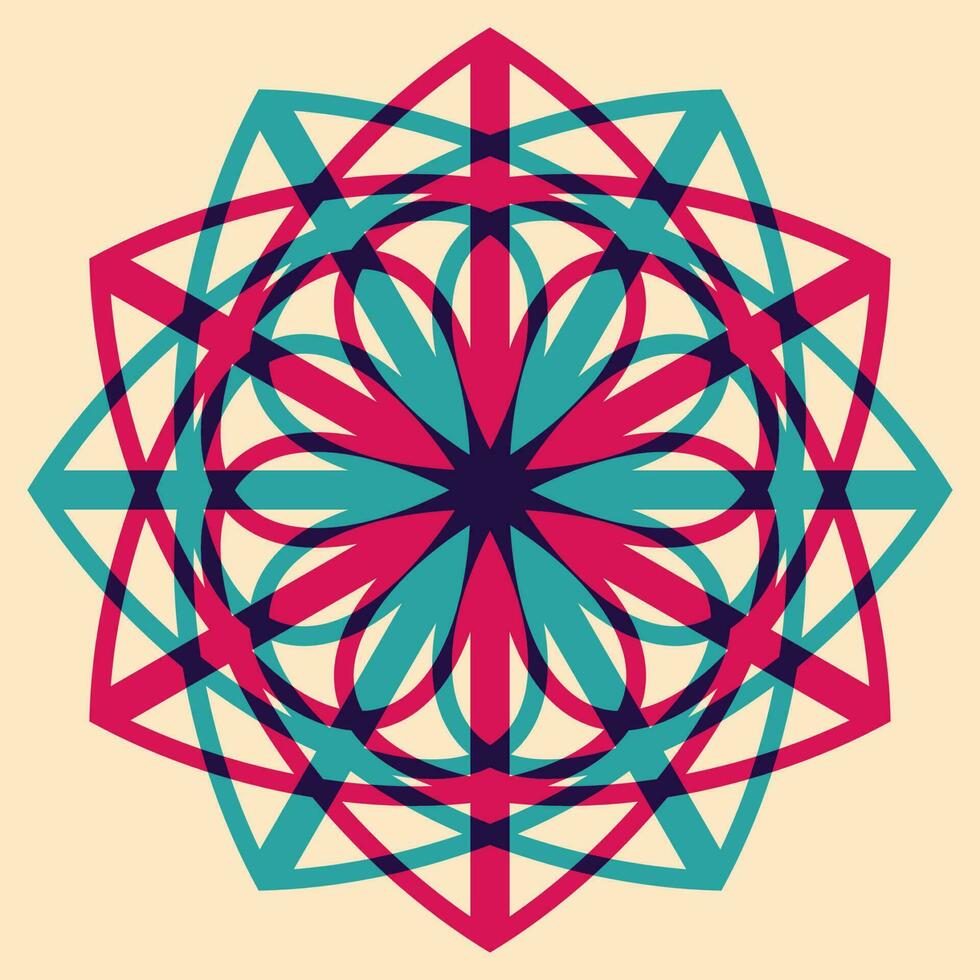 Geometric object  with riso print effect. Vector. Graphic element  for fabric, textile, clothing, wrapping paper, wallpaper, poster. Graphic element.  Perfect For your own decoration or design vector
