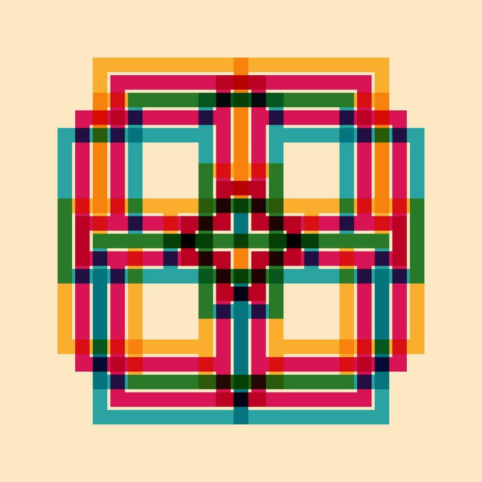 Geometric object  with riso print effect. Vector. Graphic element  for fabric, textile, clothing, wrapping paper, wallpaper, poster. Graphic element.  Perfect For your own decoration or design vector