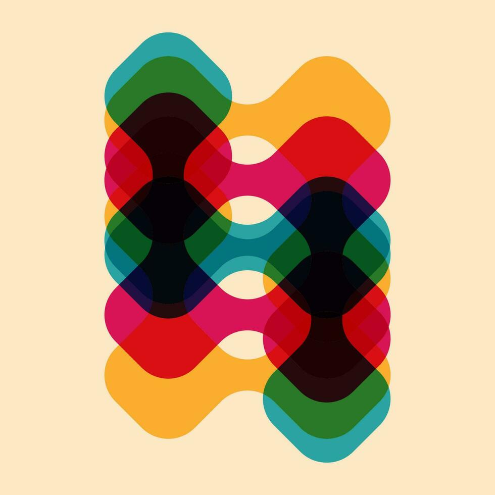 Geometric object  with riso print effect. Vector. Graphic element  for fabric, textile, clothing, wrapping paper, wallpaper, poster. Graphic element.  Perfect For your own decoration or design vector