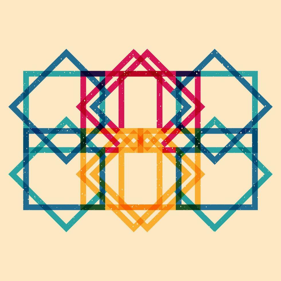 Geometric object  with riso print effect. Vector. Graphic element  for fabric, textile, clothing, wrapping paper, wallpaper, poster. Graphic element.  Perfect For your own decoration or design vector