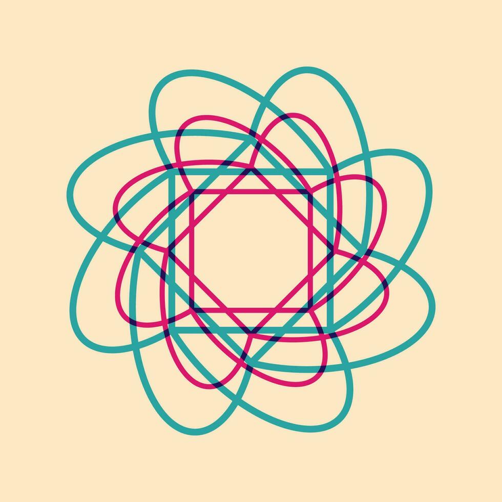 Geometric object  with riso print effect. Vector. Graphic element  for fabric, textile, clothing, wrapping paper, wallpaper, poster. Graphic element.  Perfect For your own decoration or design vector