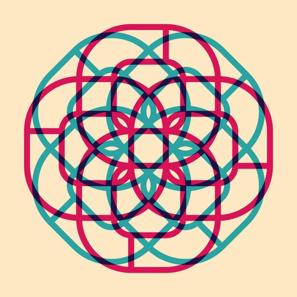 Geometric object  with riso print effect. Vector. Graphic element  for fabric, textile, clothing, wrapping paper, wallpaper, poster. Graphic element.  Perfect For your own decoration or design vector