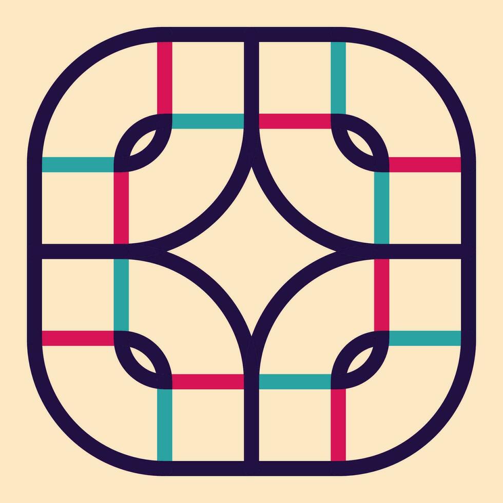 Geometric object  with riso print effect. Vector. Graphic element  for fabric, textile, clothing, wrapping paper, wallpaper, poster. Graphic element.  Perfect For your own decoration or design vector