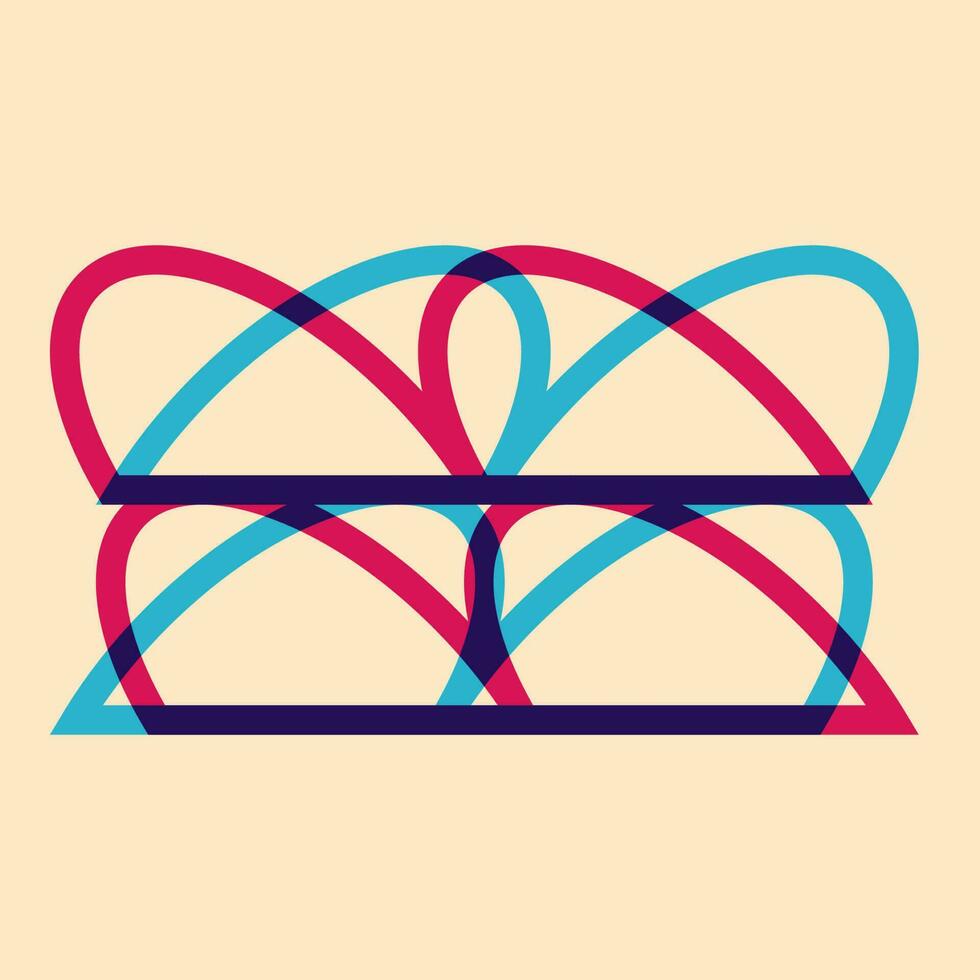 Geometric object  with riso print effect. Vector. Graphic element  for fabric, textile, clothing, wrapping paper, wallpaper, poster. Graphic element.  Perfect For your own decoration or design vector