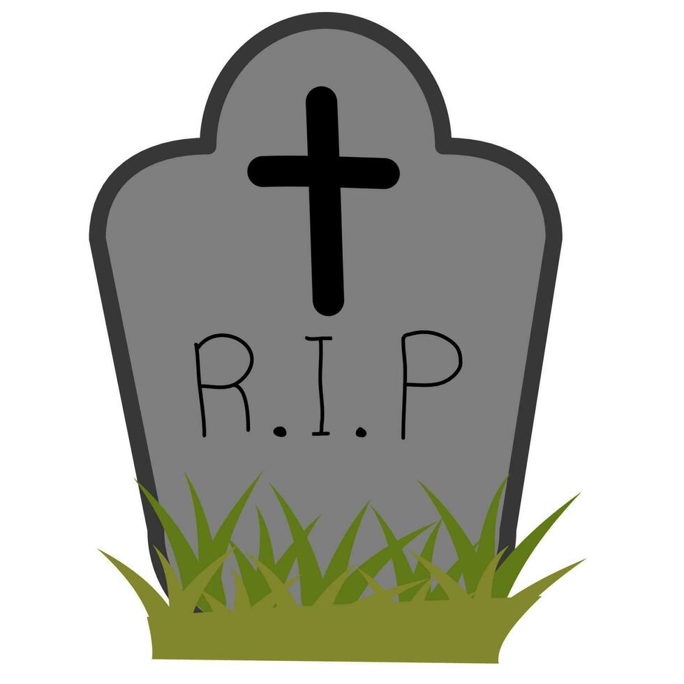 Grave with grass  Halloween vector
