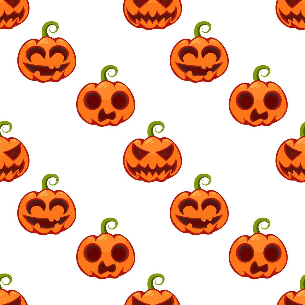Pattern seamless pumpkin Halloween vector