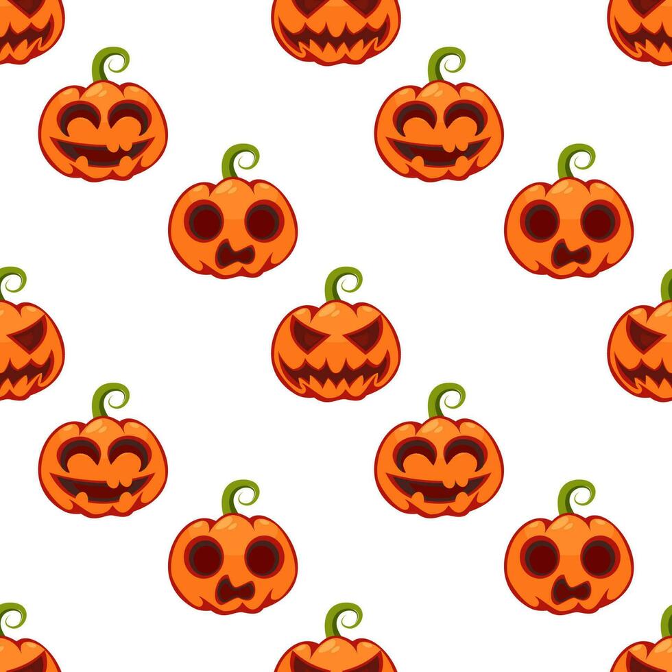 Pattern seamless pumpkin Halloween vector