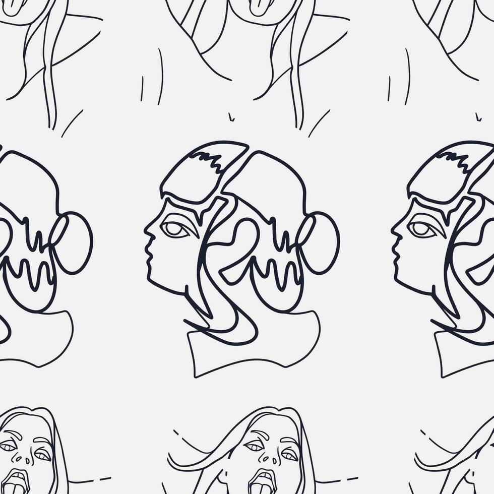 Woman Abstract Silhouette Vector Bundle. Stunning Hand-Drawn Minimalistic Abstract Designs of Faces, Hands, and Shapes