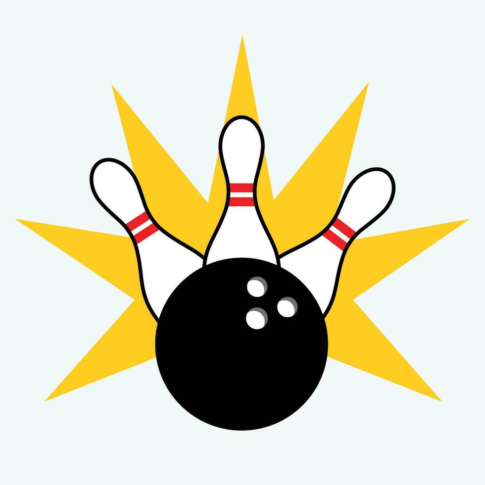 Illustration of Bowling Ball and Pins Vector