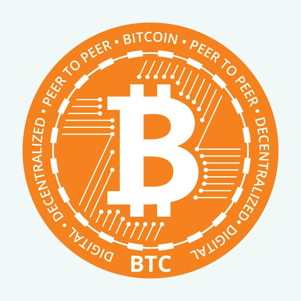 editable ilustración de bitcoin criptomoneda vector