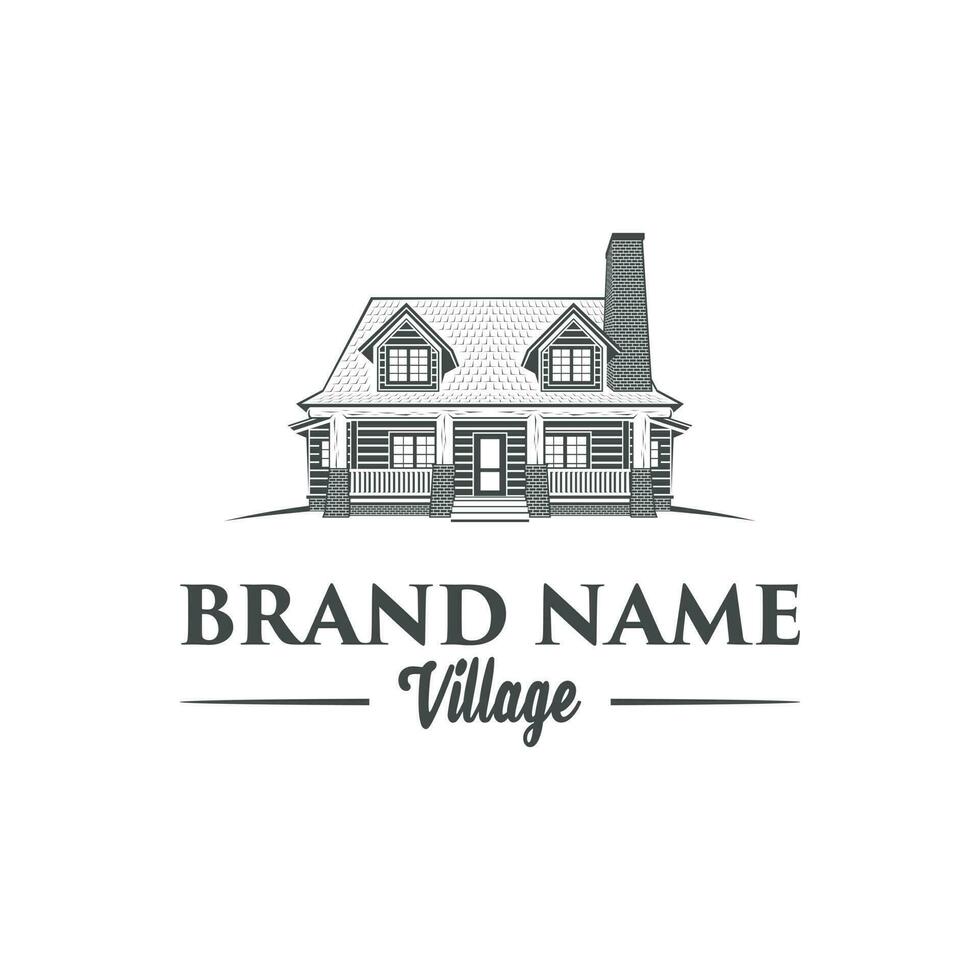 logo house in old vintage style with a design template 24106001 Vector ...