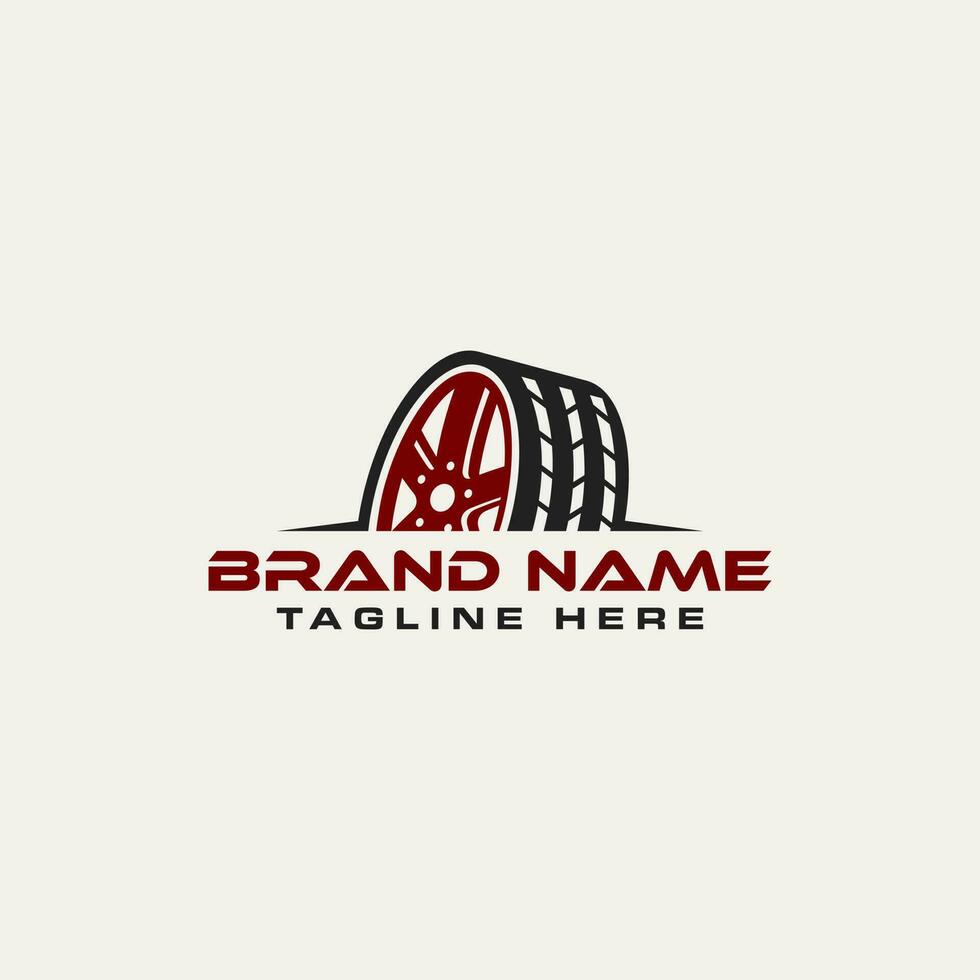 Logo design of automotive with tire image design vector
