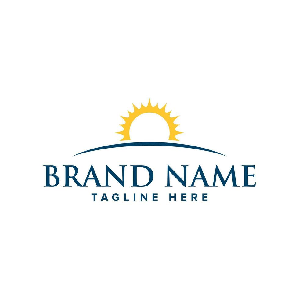 Sun and symbol generic logo template vector