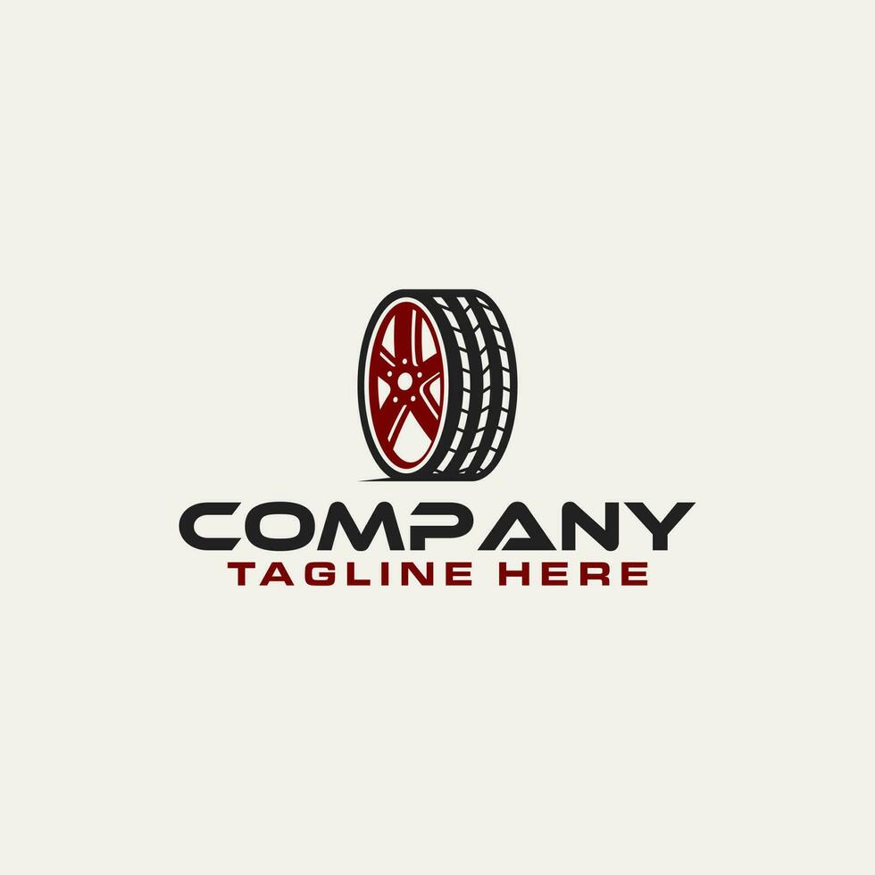Logo design of automotive with tire image design vector