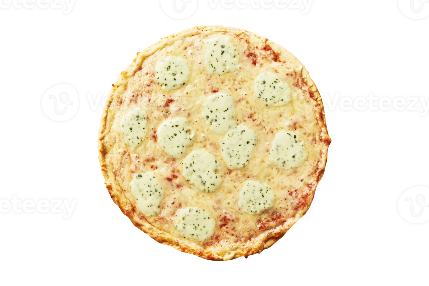 gebakken bevroren pizza met kaas en pesto Aan transparant achtergrond png