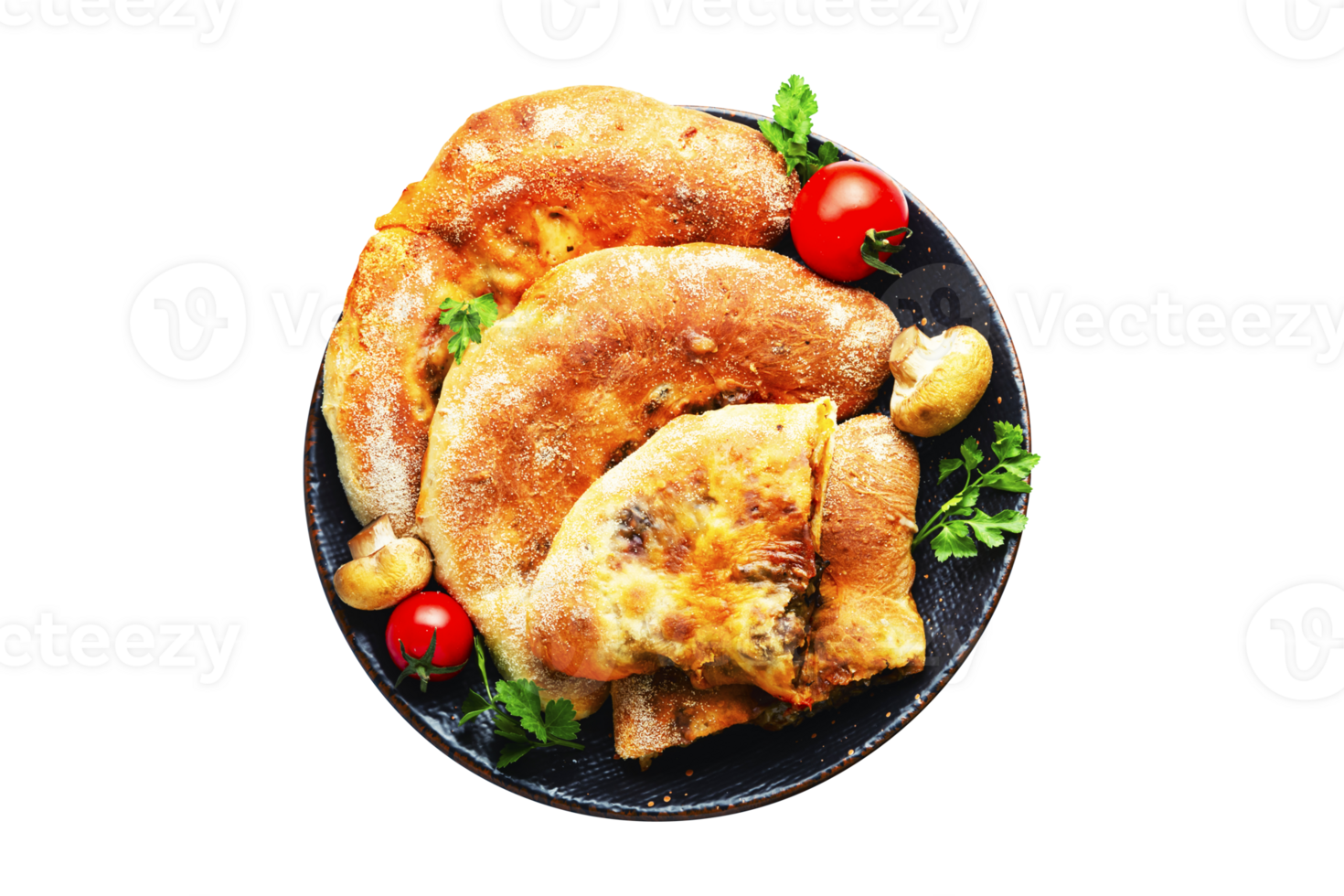 Calzone Italian pie on transparent background png