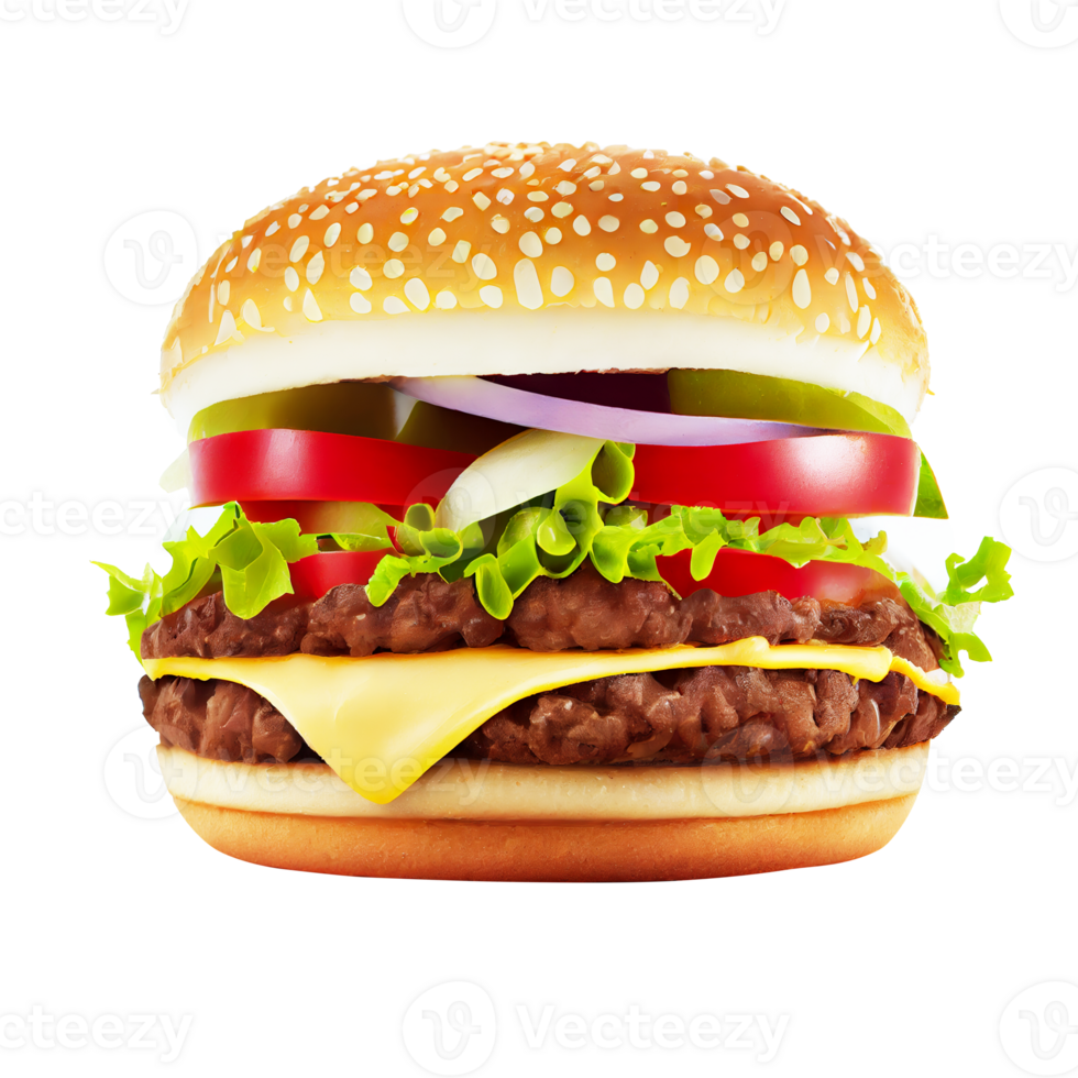 Tasty beef burger isolated on transparent background png