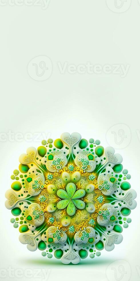 Isolated Beautiful Floral Mandala Pattern. 3D Render. photo