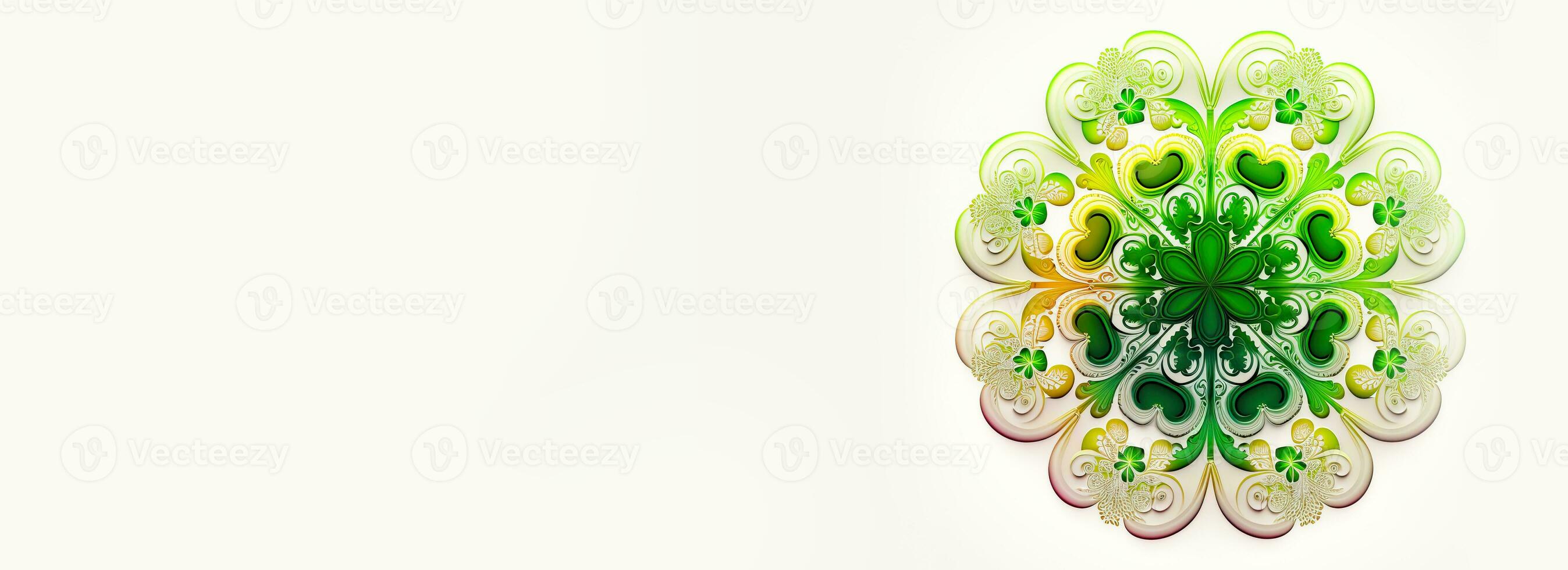 Isolated Beautiful Floral Mandala Pattern. 3D Render. photo
