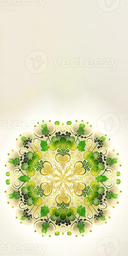 Isolated Beautiful Floral Mandala Pattern. 3D Render. photo