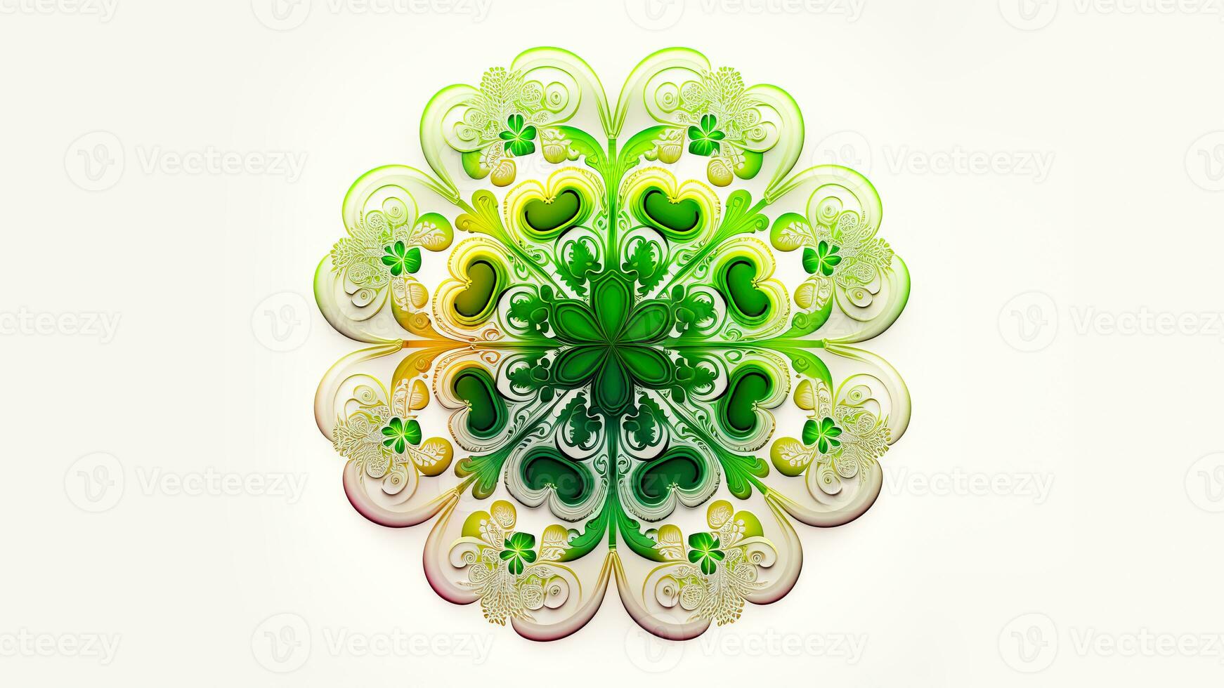 Isolated Beautiful Floral Mandala Pattern. 3D Render. photo