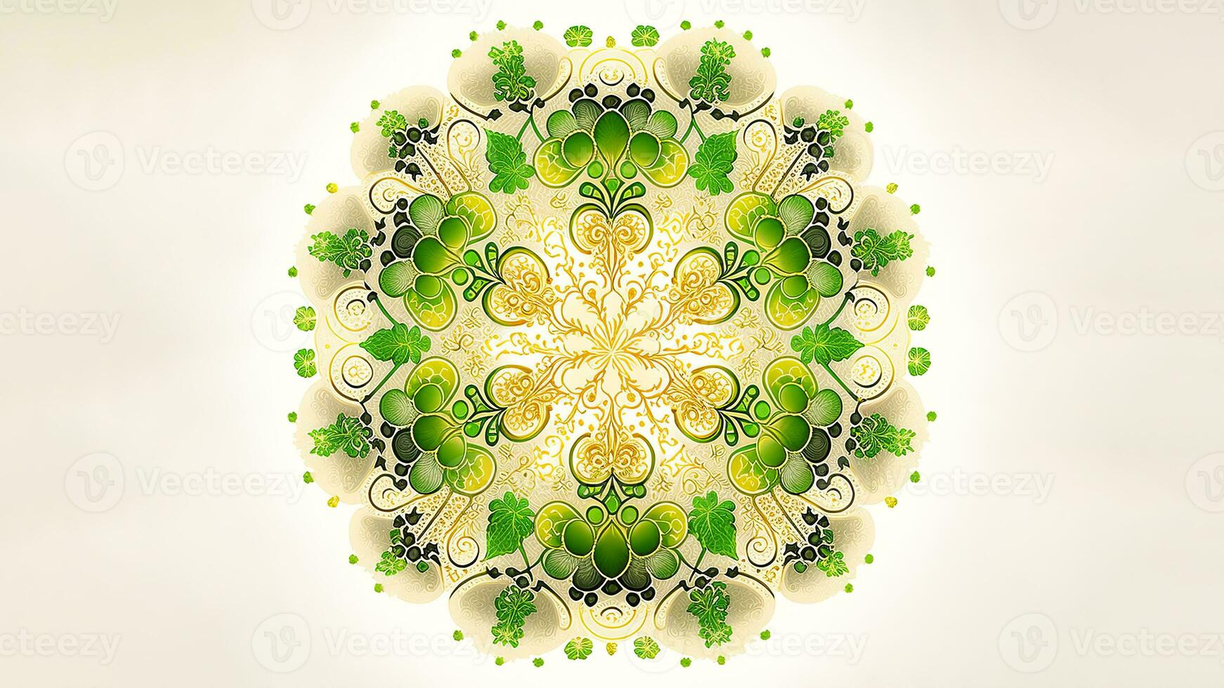 Isolated Beautiful Floral Mandala Pattern. 3D Render. photo