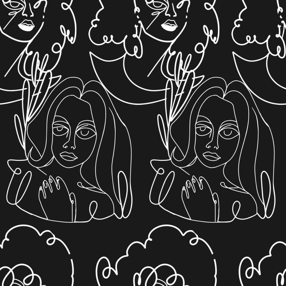 Woman Abstract Silhouette Vector Bundle. Stunning Hand-Drawn Minimalistic Abstract Designs of Faces, Hands, and Shapes