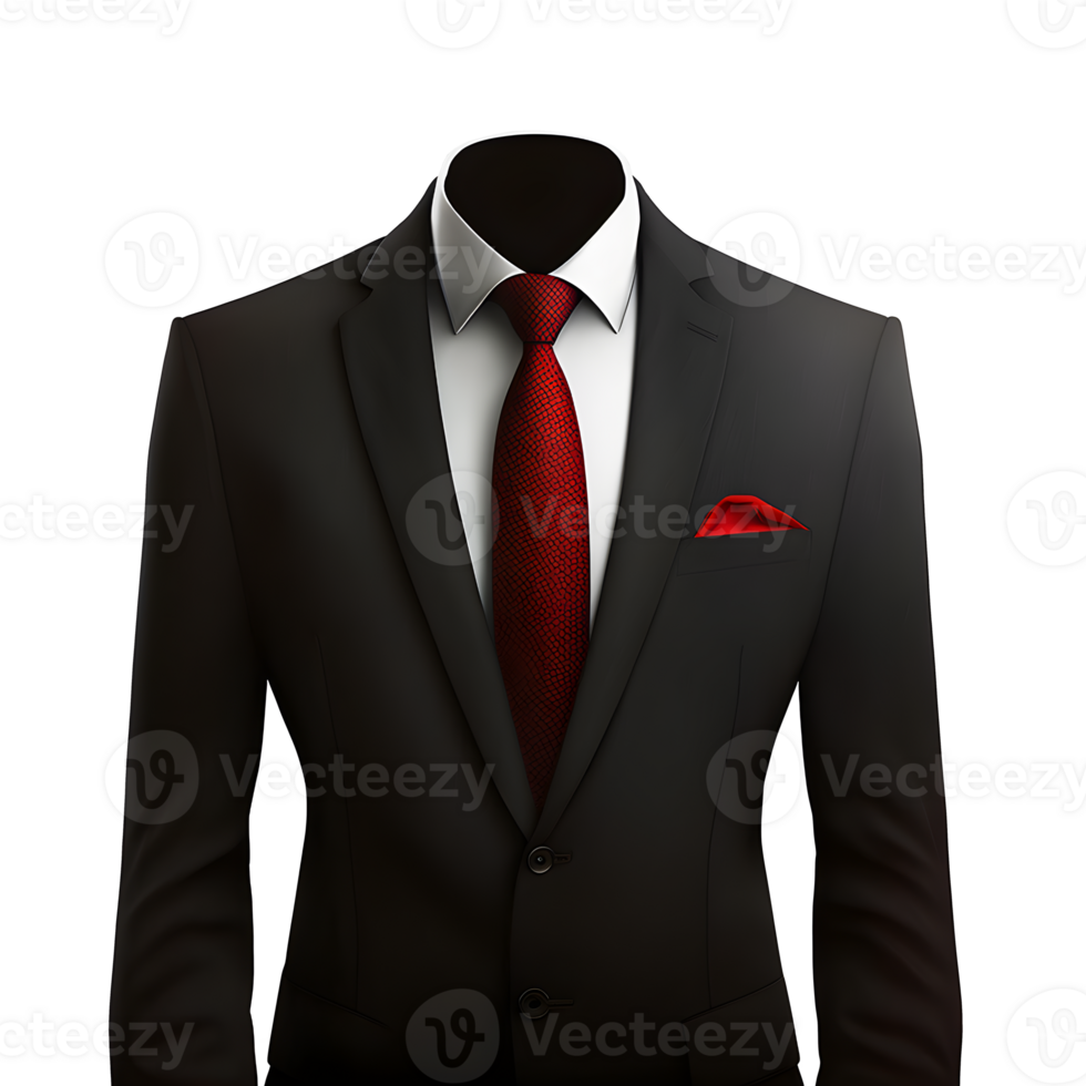tuxedo suit mockup on transparent background , png