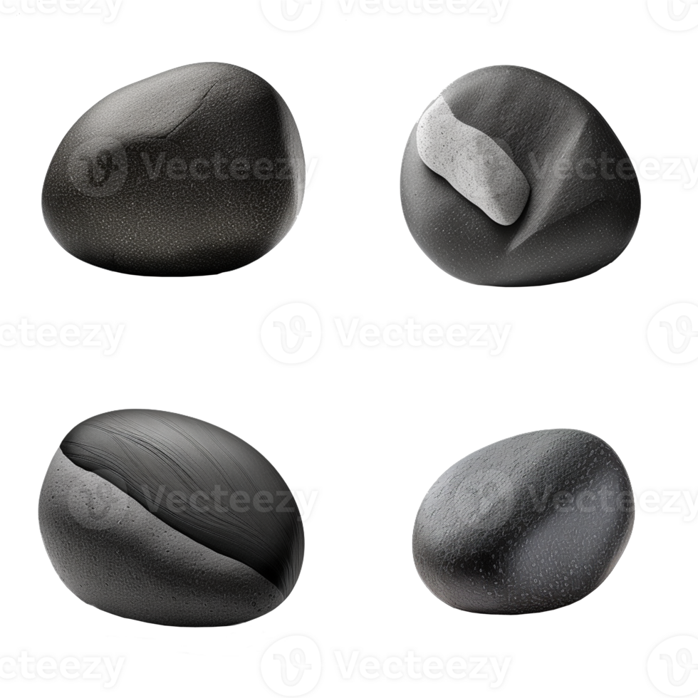 river stone on transparent background , png
