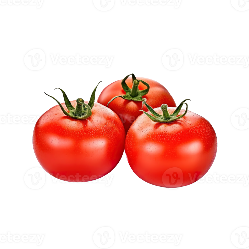 un grupo de Tomates aislado en transparente antecedentes. ai generado png