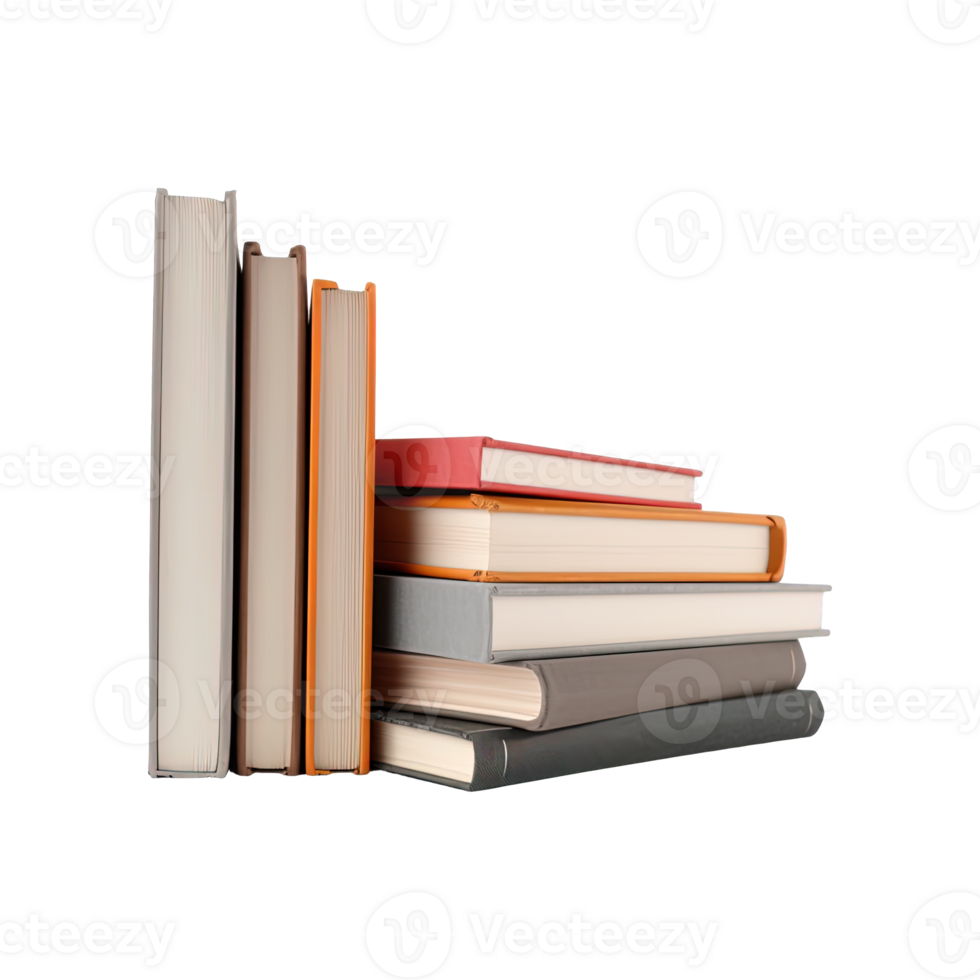 A pile of books on a transparent background. png